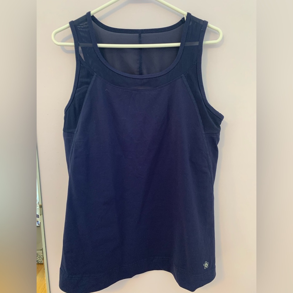 Tuff Athletics Navy Mesh-Back Performance Tank